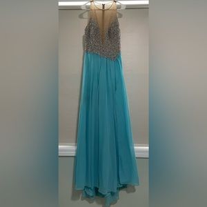 Glamour by Terani Couture Embroidered Illusion Gown